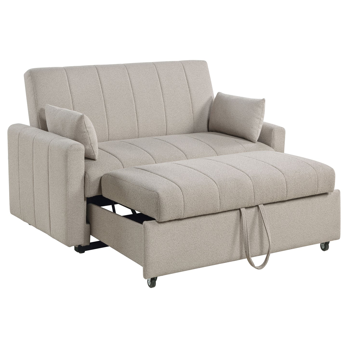 Bouclé Pull-Out Sleeper Sofa