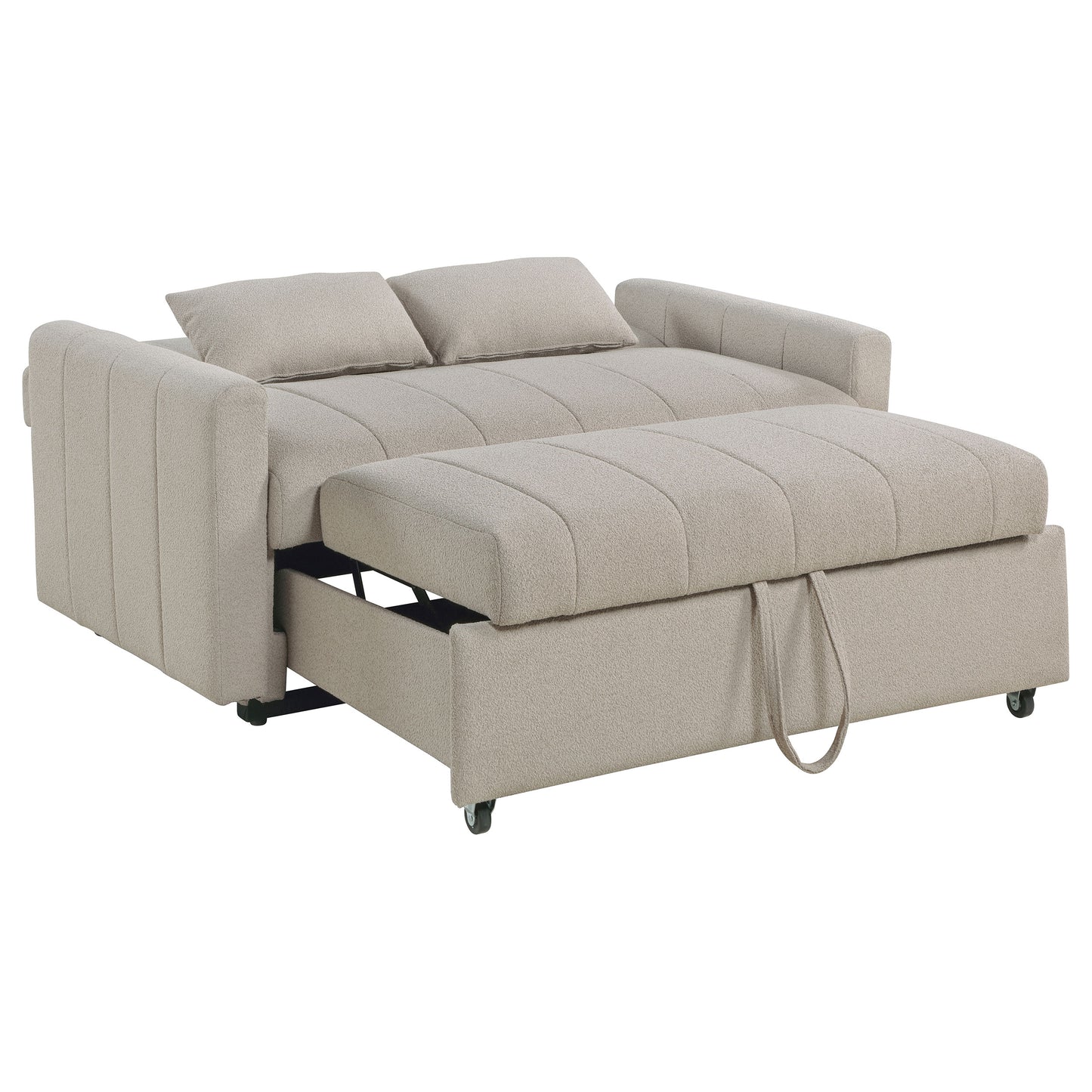 Bouclé Pull-Out Sleeper Sofa