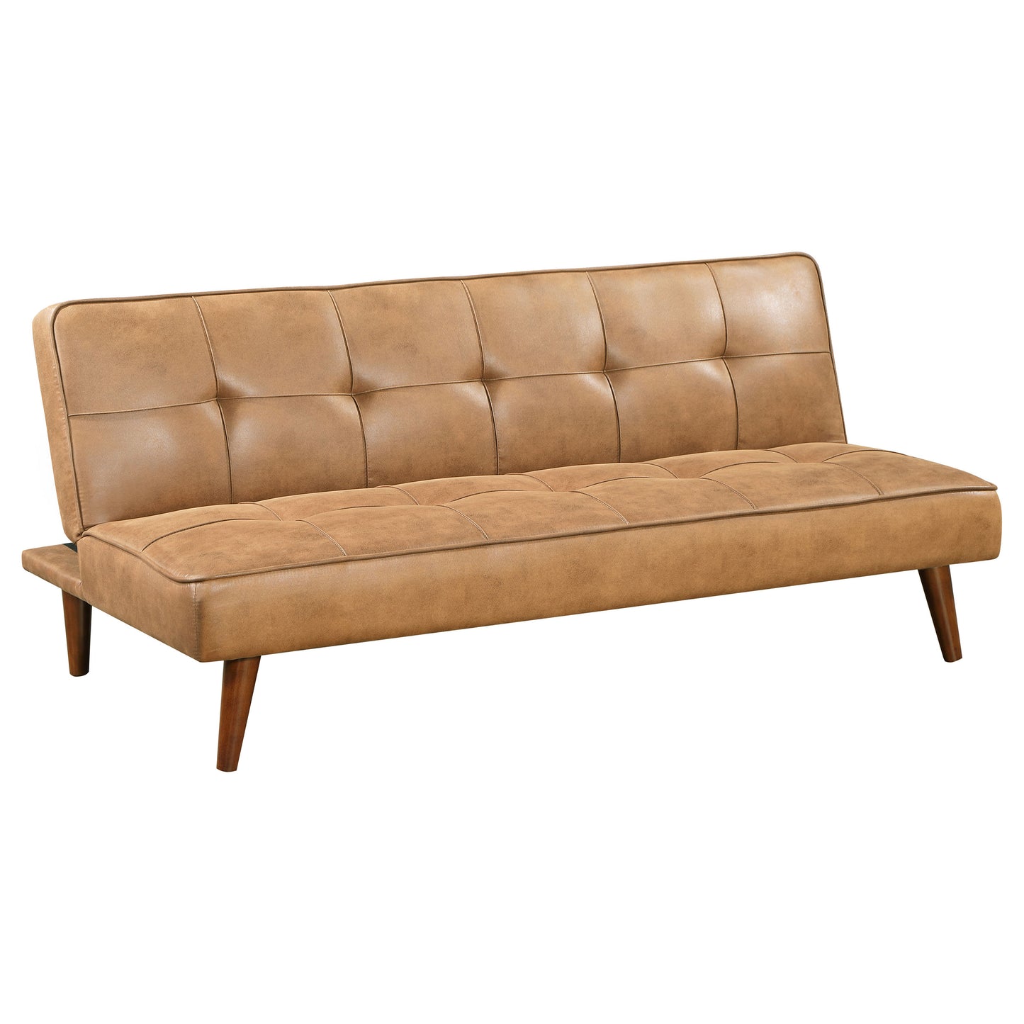Faux Leather Upholstered Tufted Convertible Sofa Bed