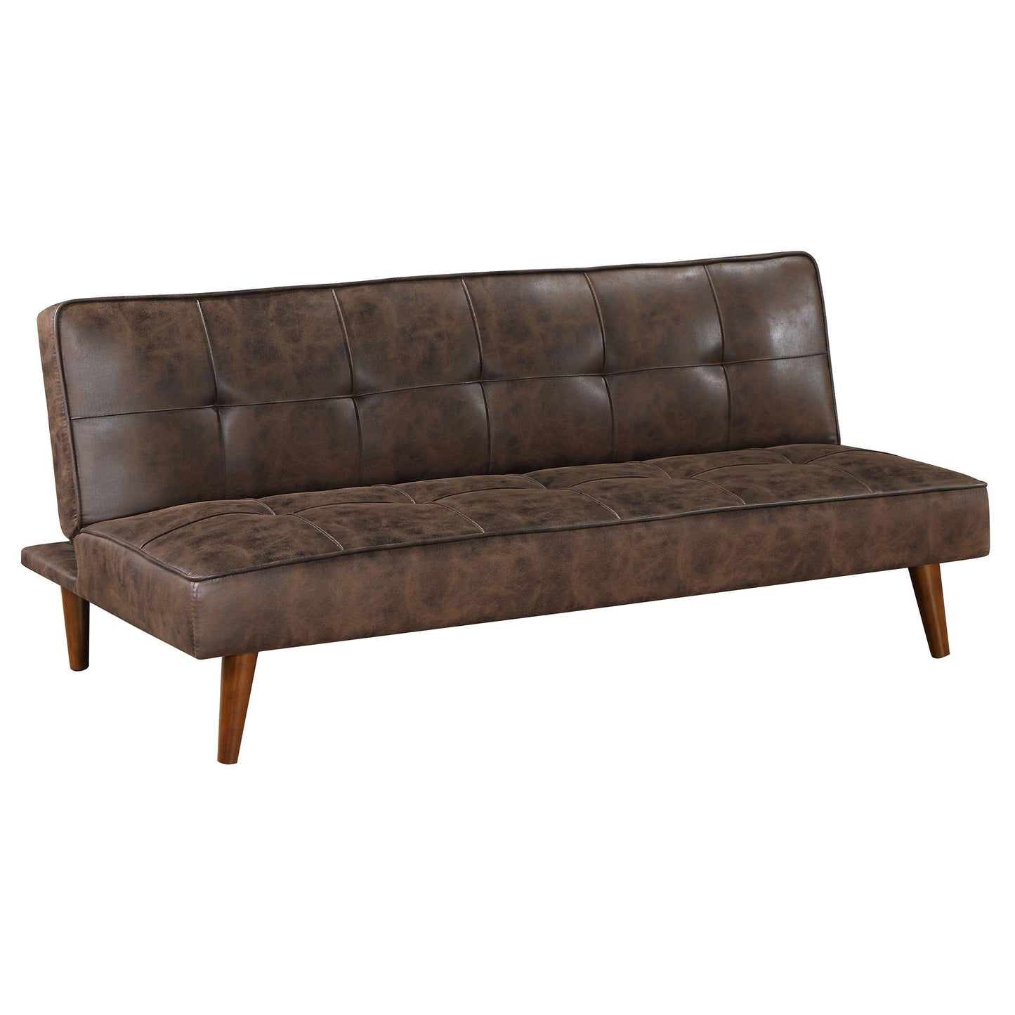 Faux Leather Upholstered Tufted Convertible Sofa Bed