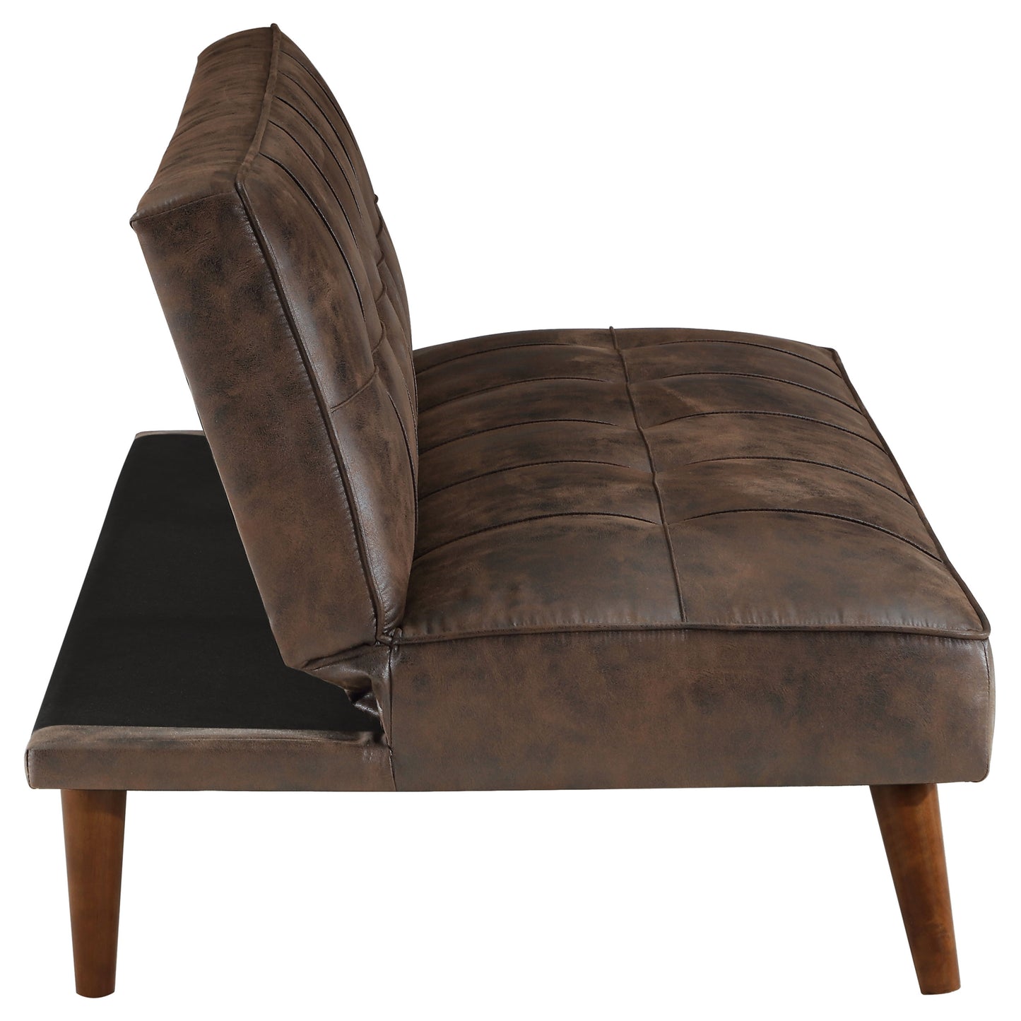 Faux Leather Upholstered Tufted Convertible Sofa Bed