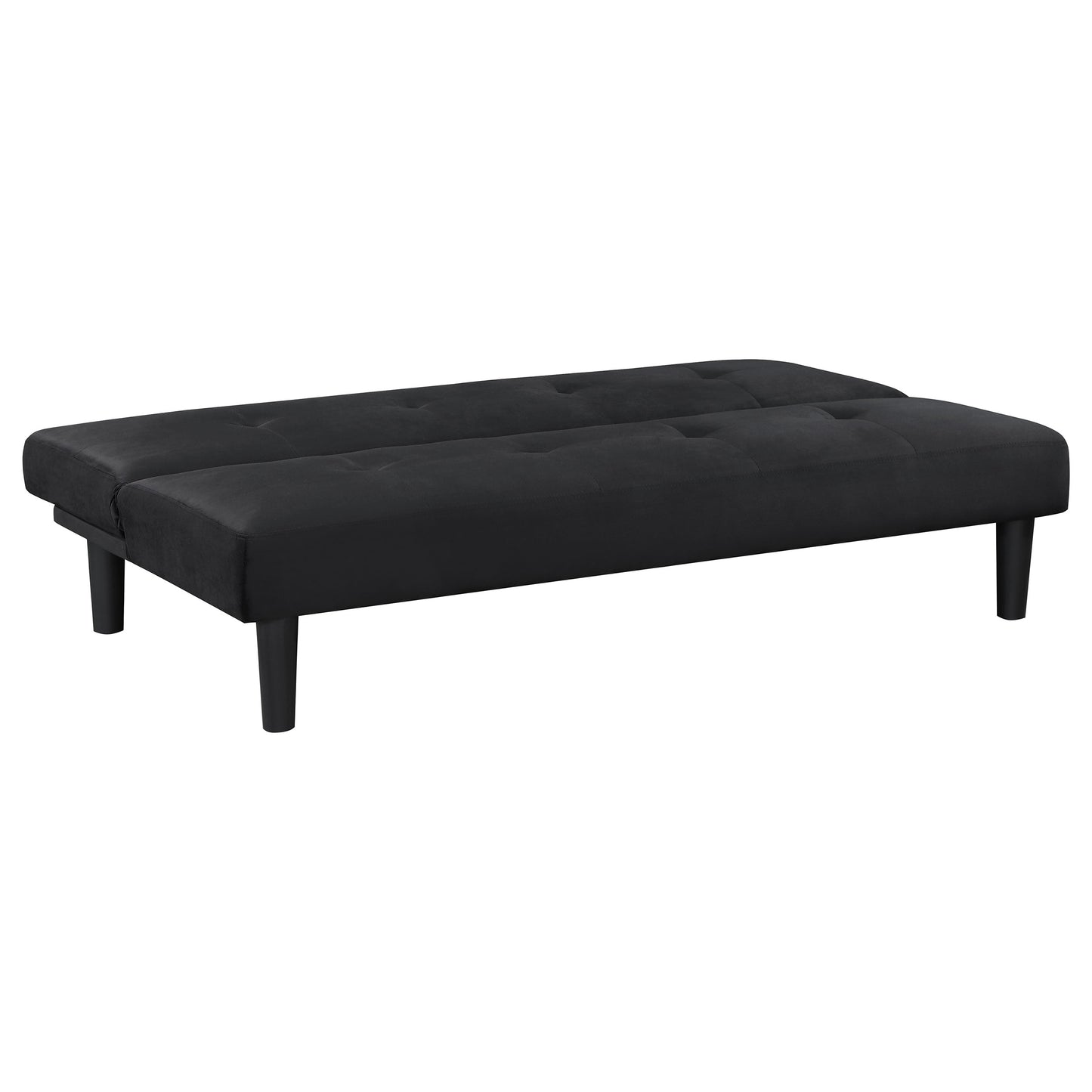 Black Velvet Upholstered Convertible Sofa