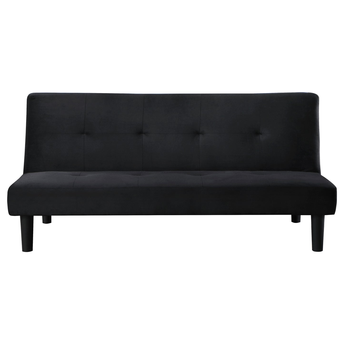 Black Velvet Upholstered Convertible Sofa