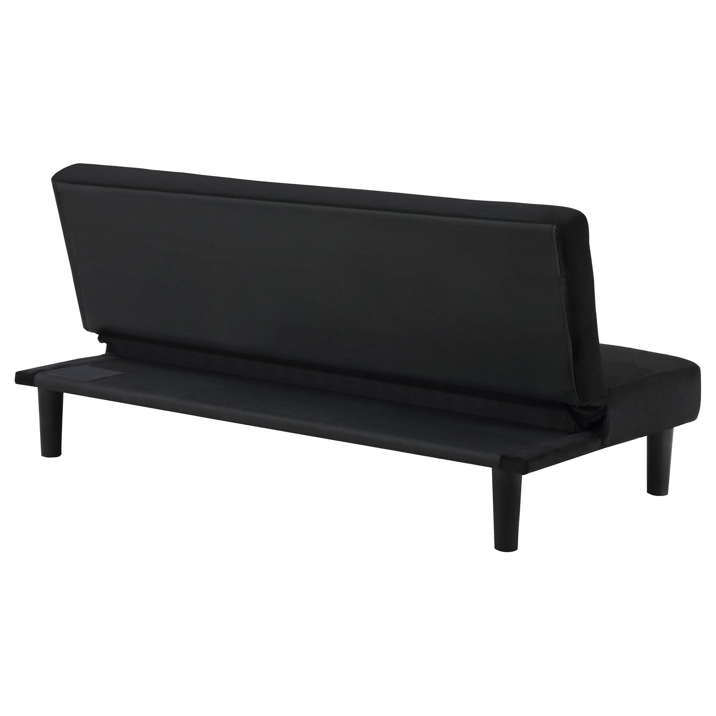 Black Velvet Upholstered Convertible Sofa