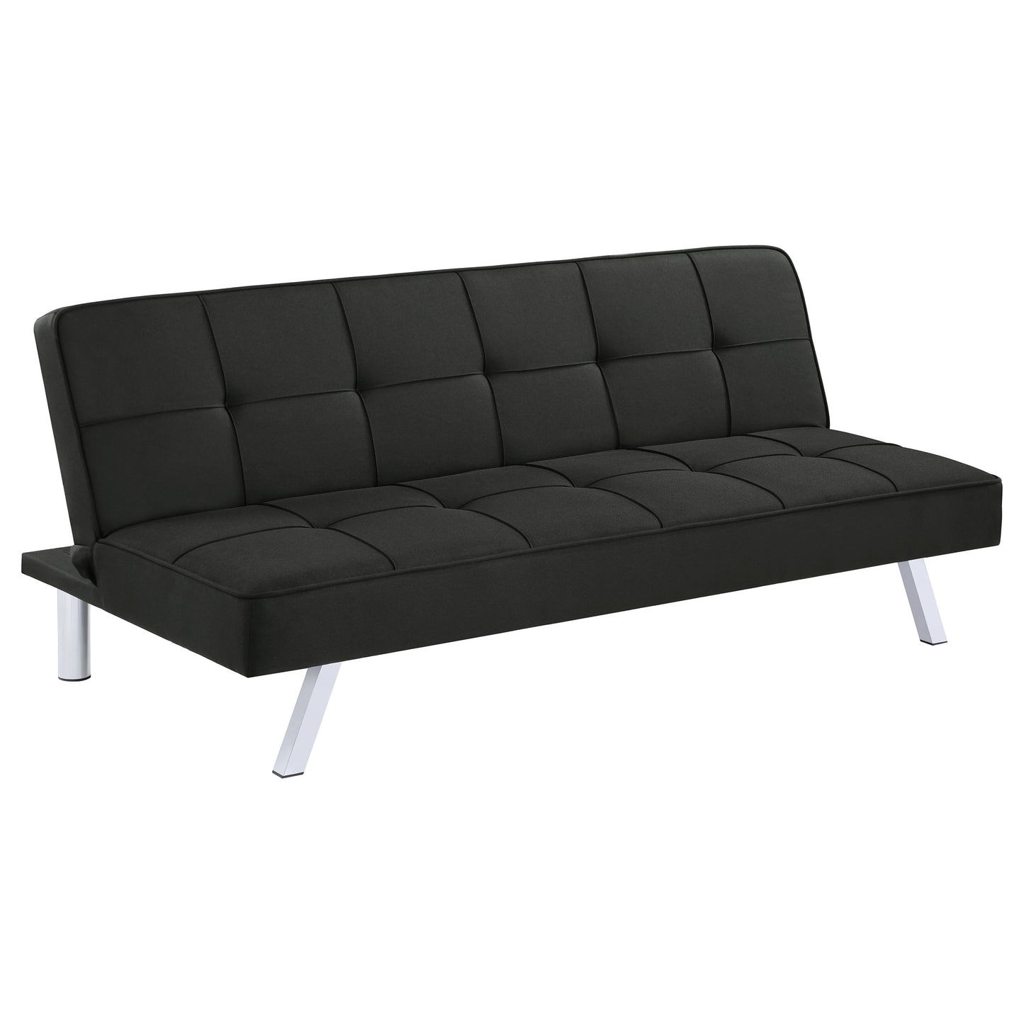 Black Upholstered Tufted Convertible Sofa Bed