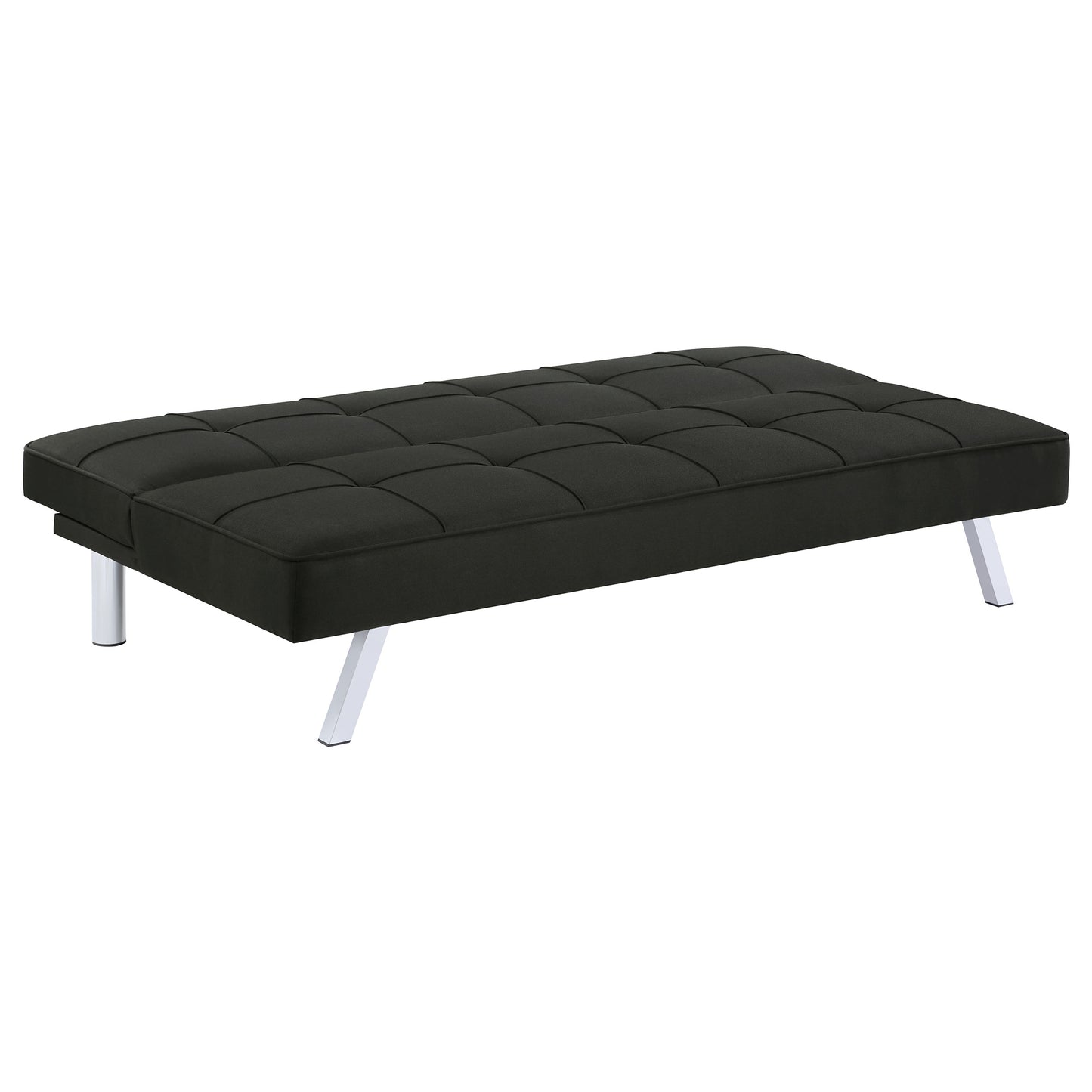 Black Upholstered Tufted Convertible Sofa Bed