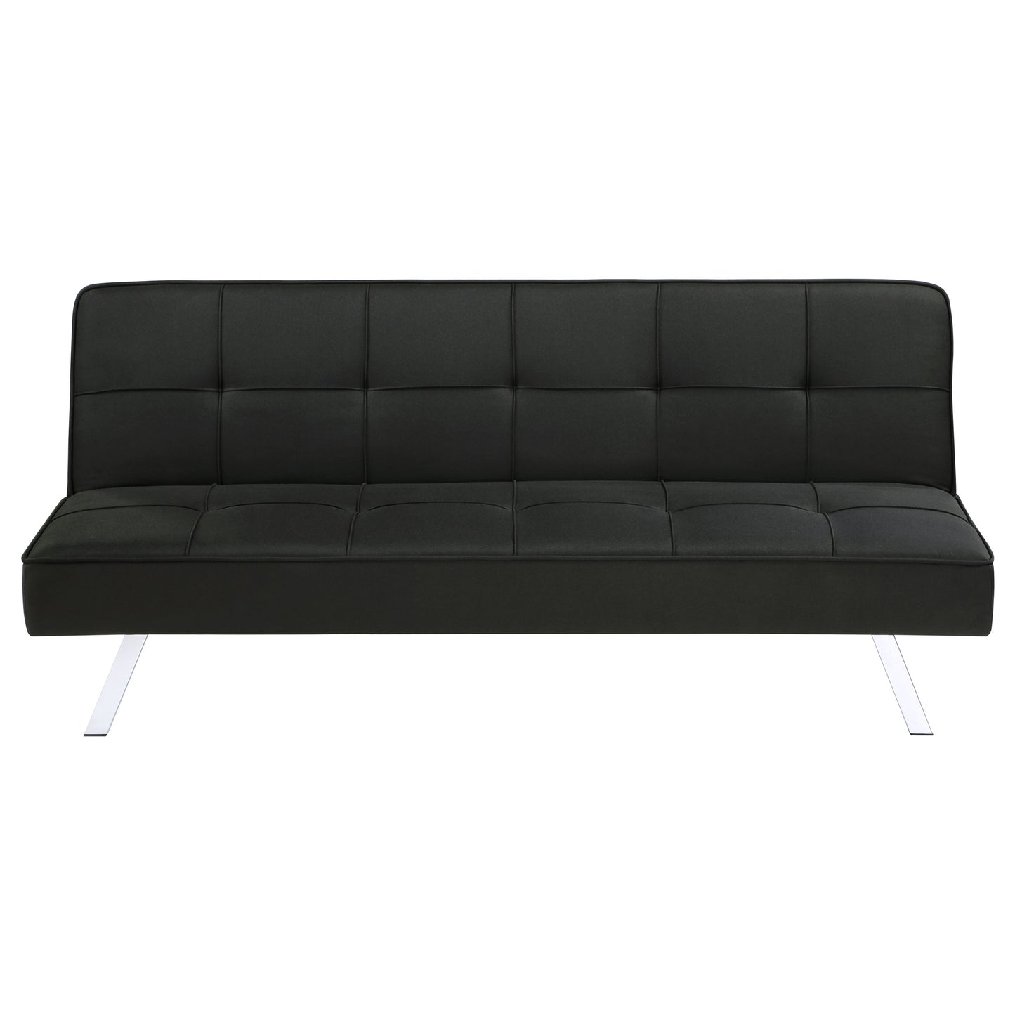 Black Upholstered Tufted Convertible Sofa Bed