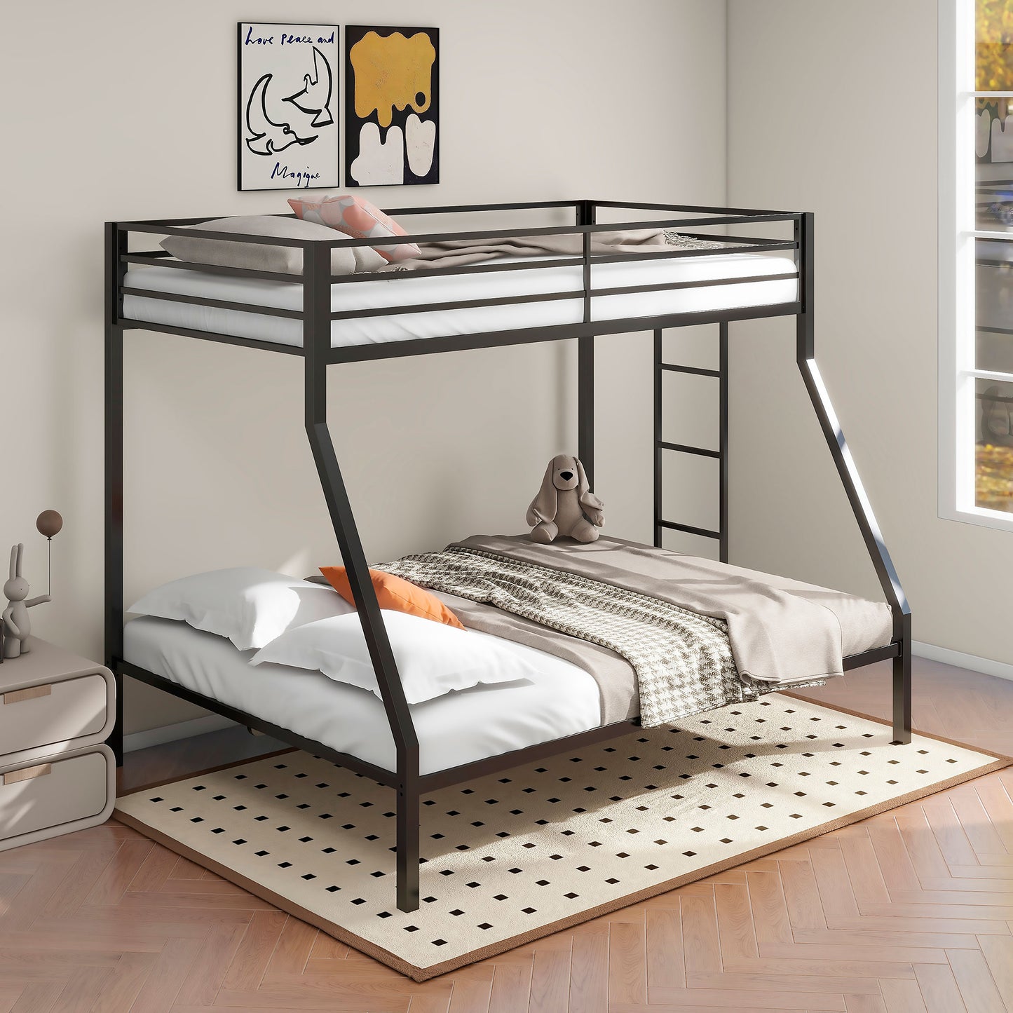 Modern Twin Over Full Metal Bunkbed