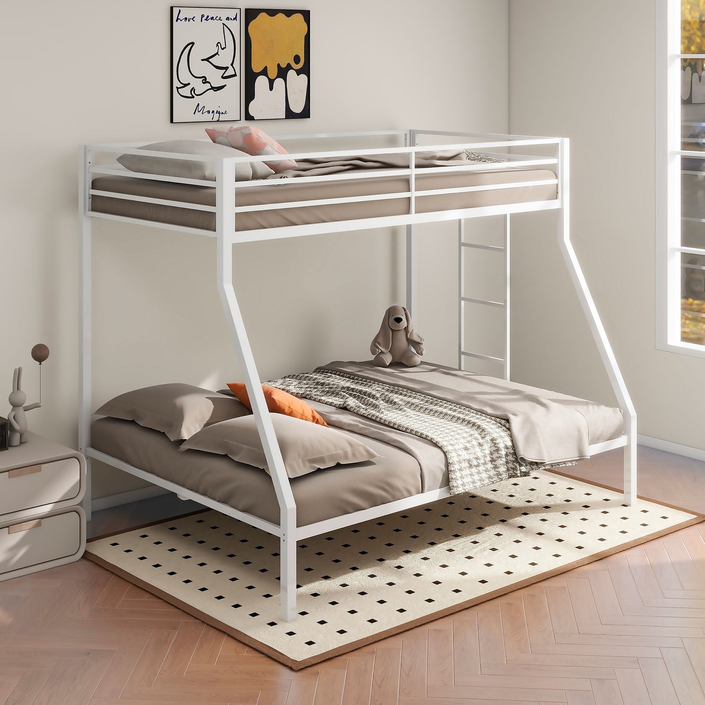 Modern Twin Over Full Metal Bunkbed