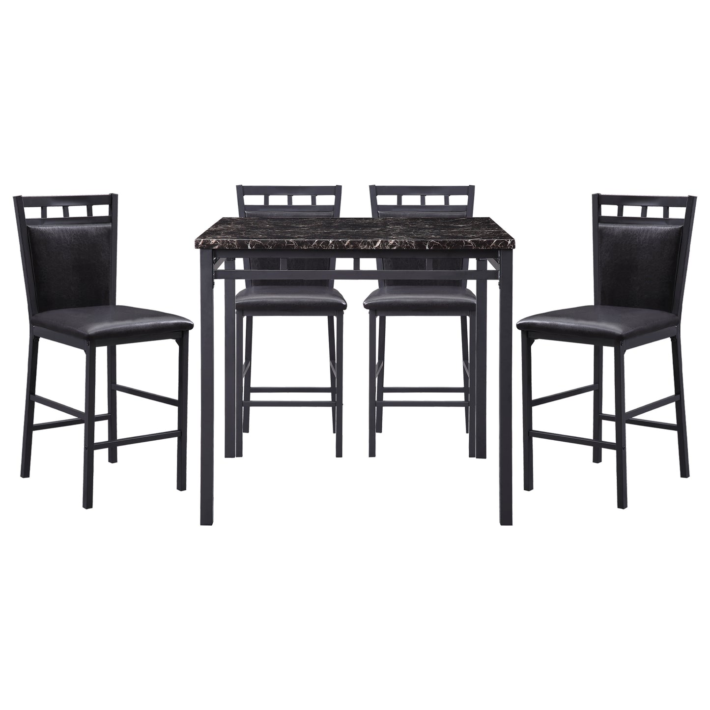 5-Piece Counter Height Faux Marble Set