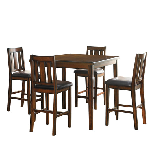 5-Piece Espresso Counter Height Dining Set