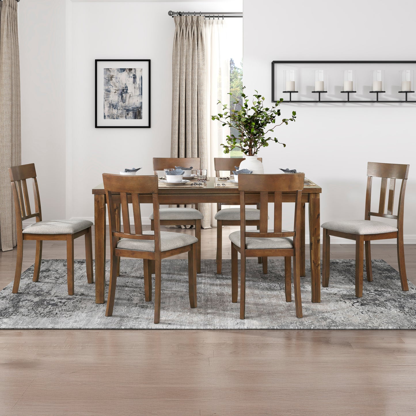 7PC Acacia Wood Dining Set