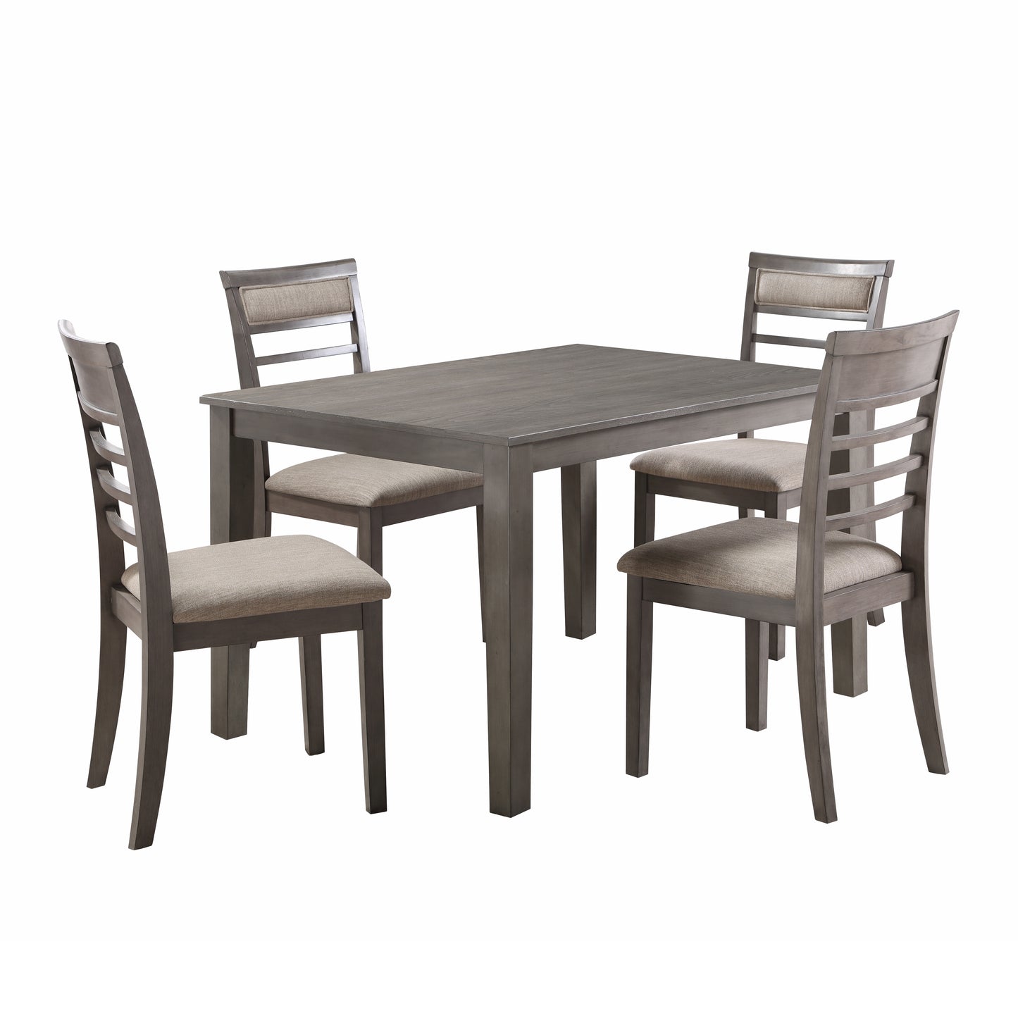 5-Piece Gray Wood Dinette Set