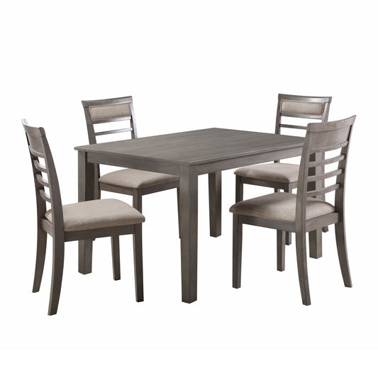 5-Piece Gray Wood Dinette Set
