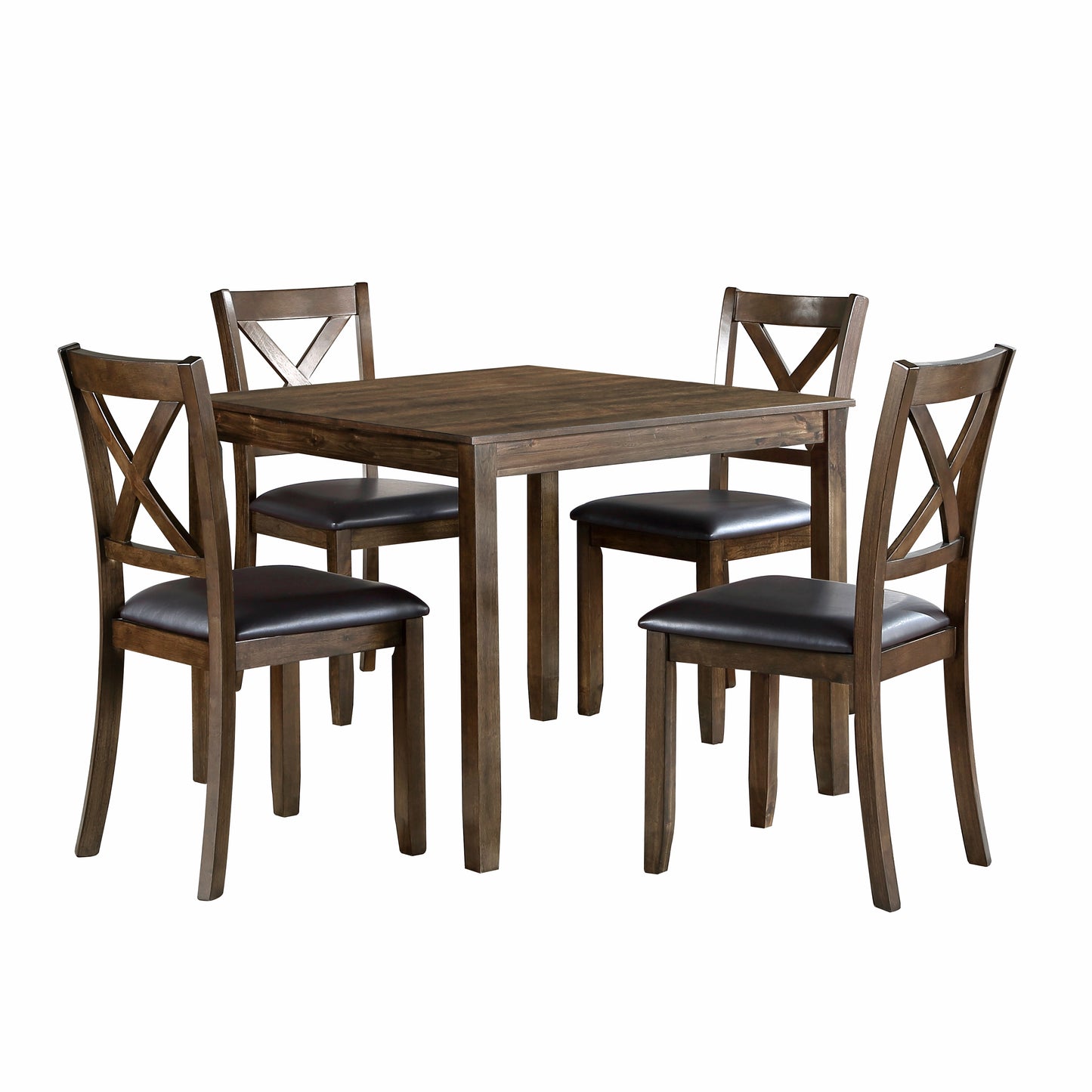 Charcoal Brown Finish 5PC Dining Set