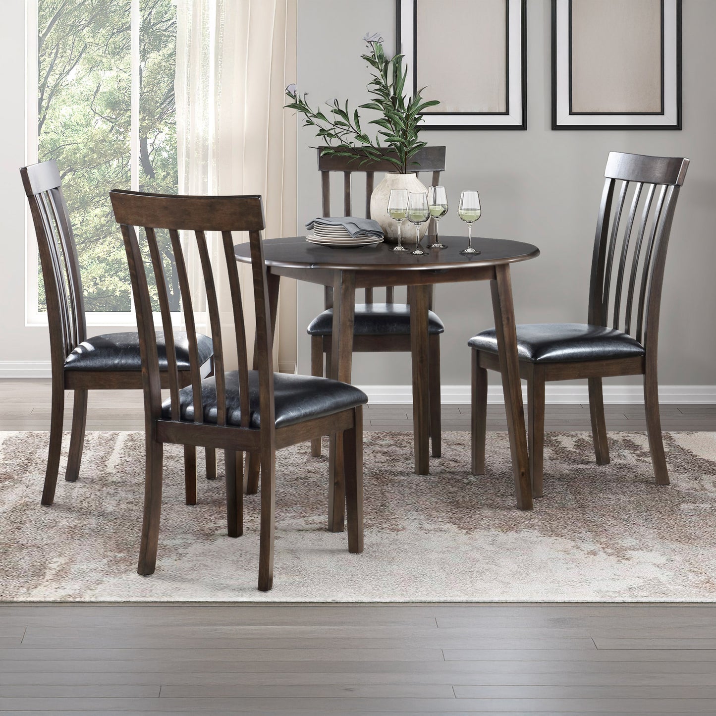 Round Drop Leaf Dining Set