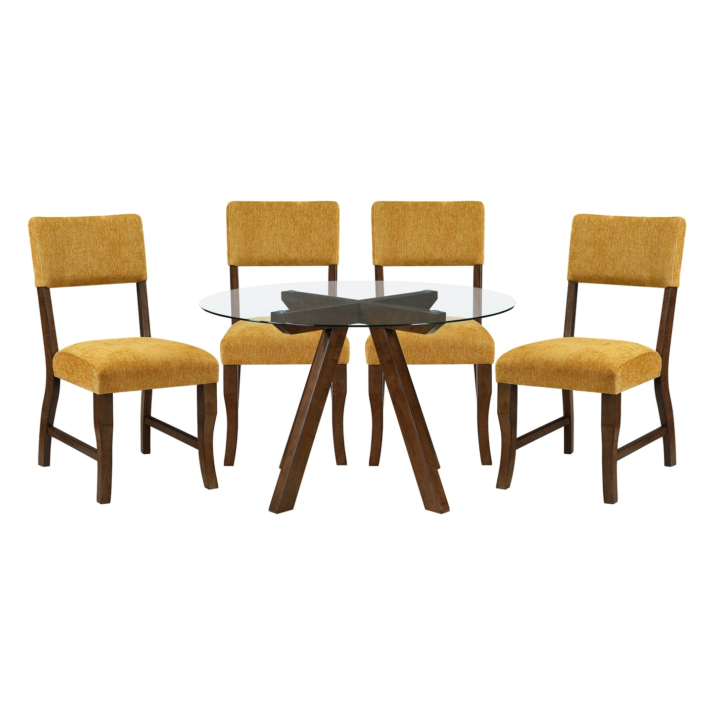 5PC Round Glass Dining Set