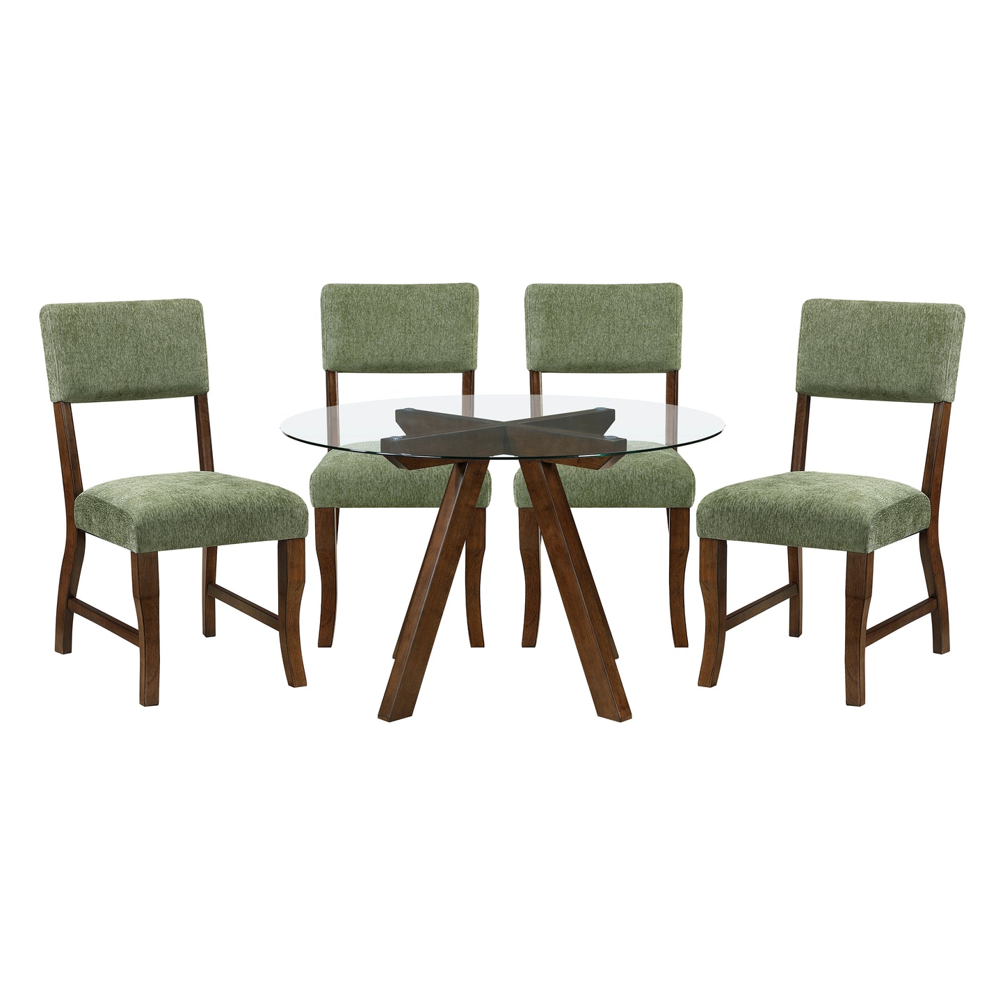 5PC Round Glass Dining Set