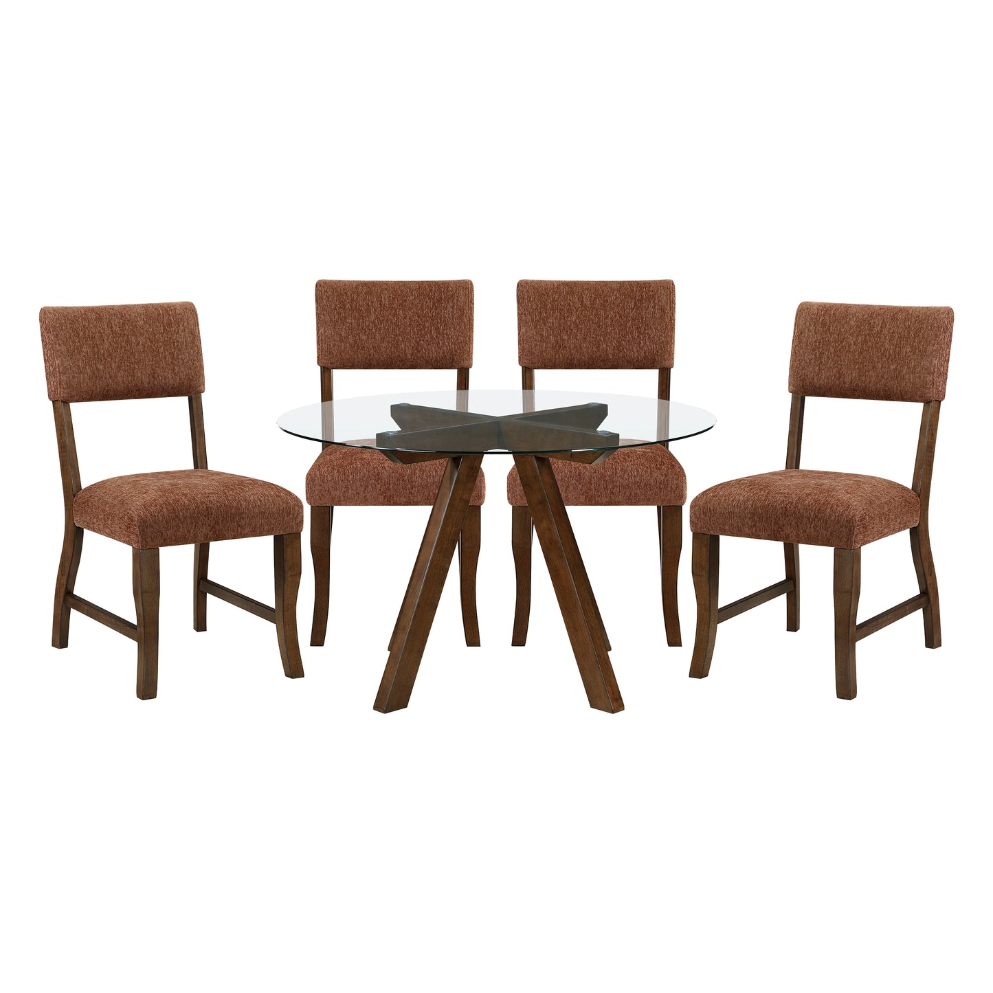5PC Round Glass Dining Set