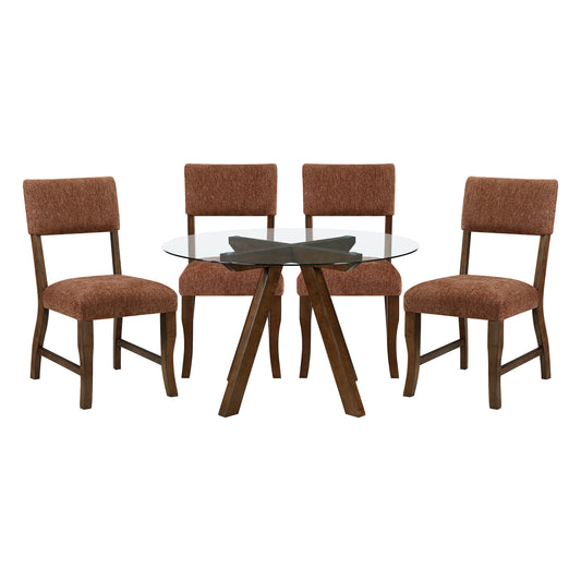 5PC Round Glass Dining Set