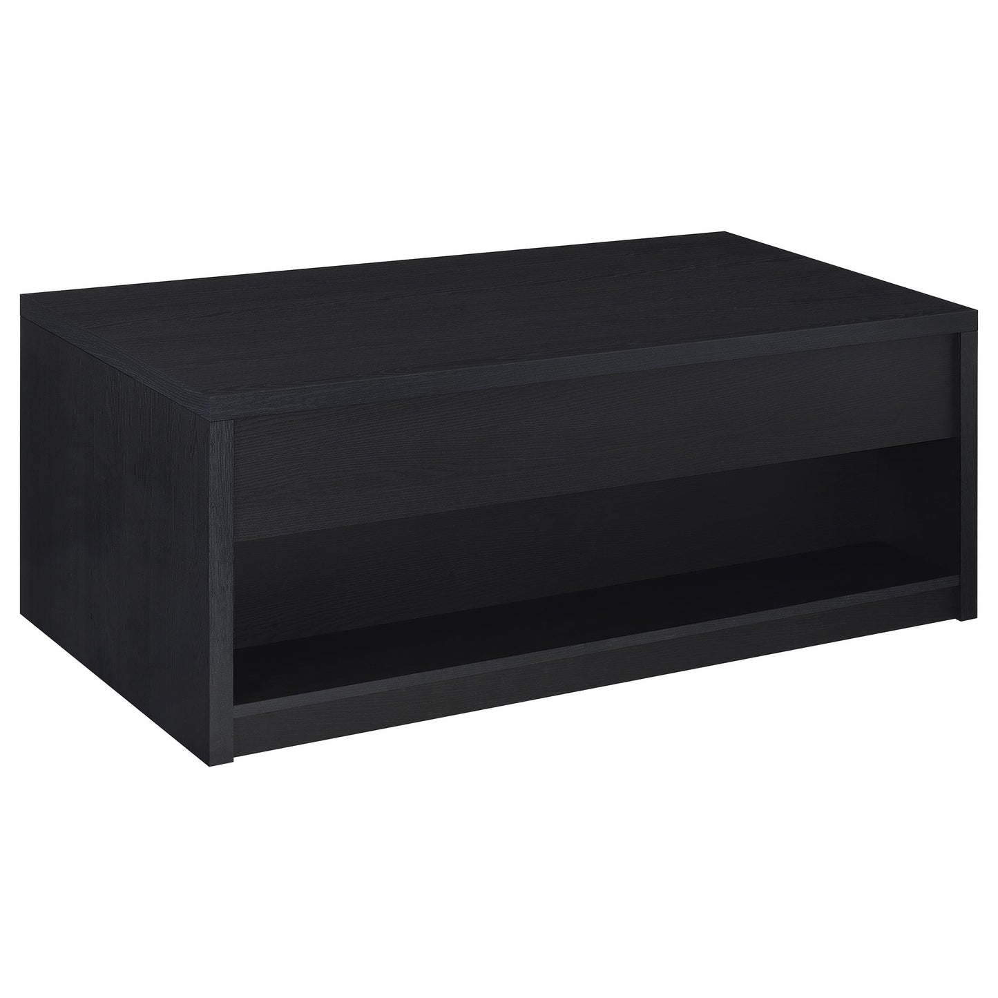 Black Lift Top Coffee Table with Storage & Dual Drawers