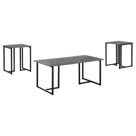 3-piece Engineered Wood Coffee Table Set Weathered Grey