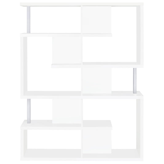 Modern White Asymmetrical Bookcase