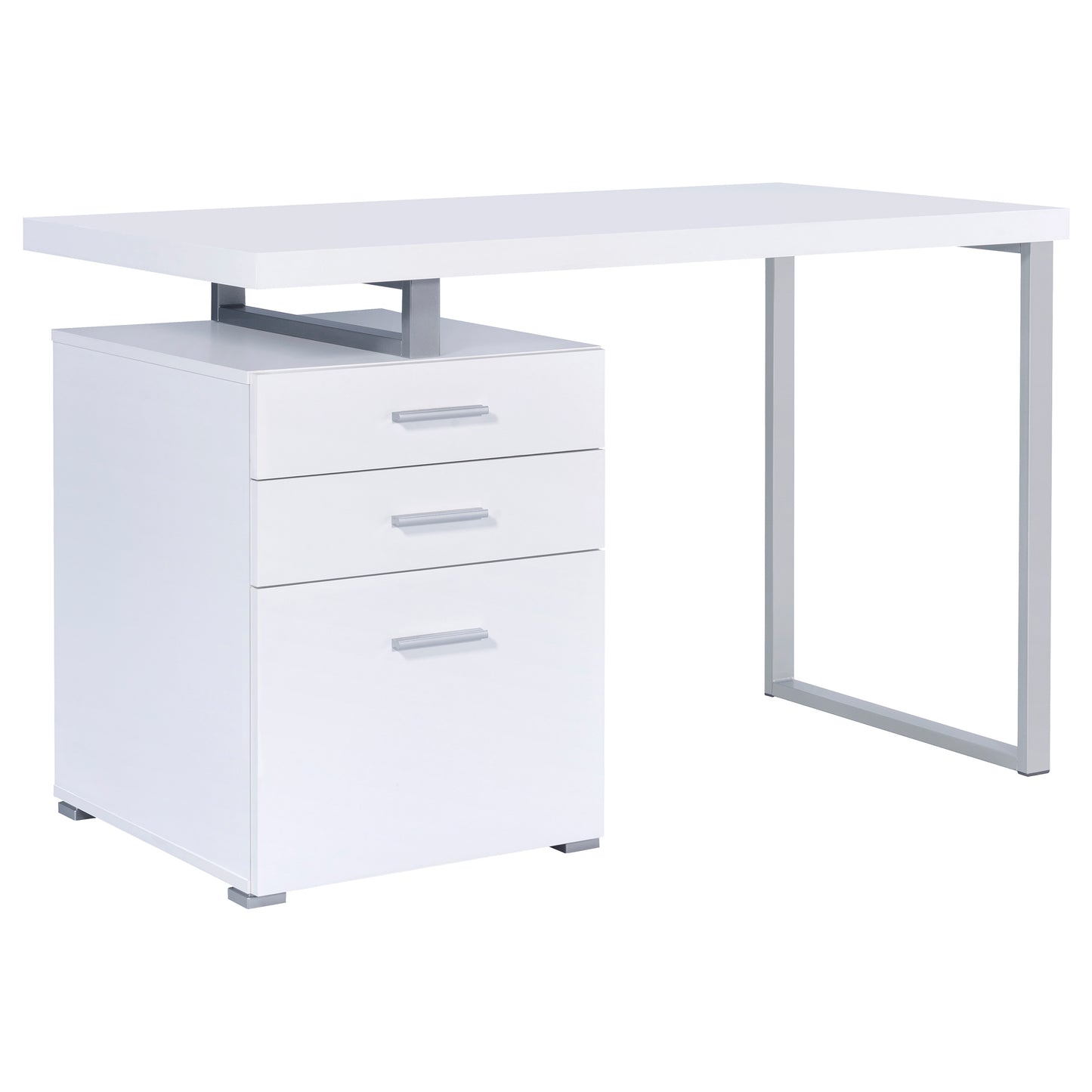 3-Drawer Computer Desk with Metal Frame