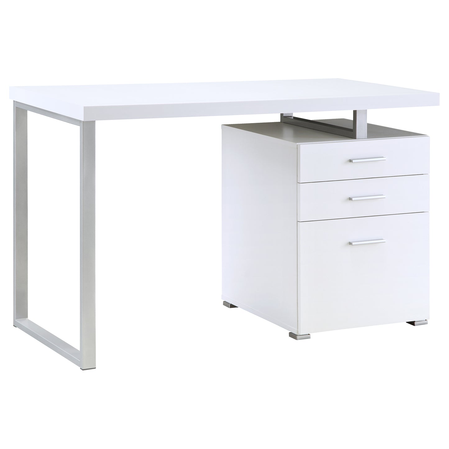 3-Drawer Computer Desk with Metal Frame