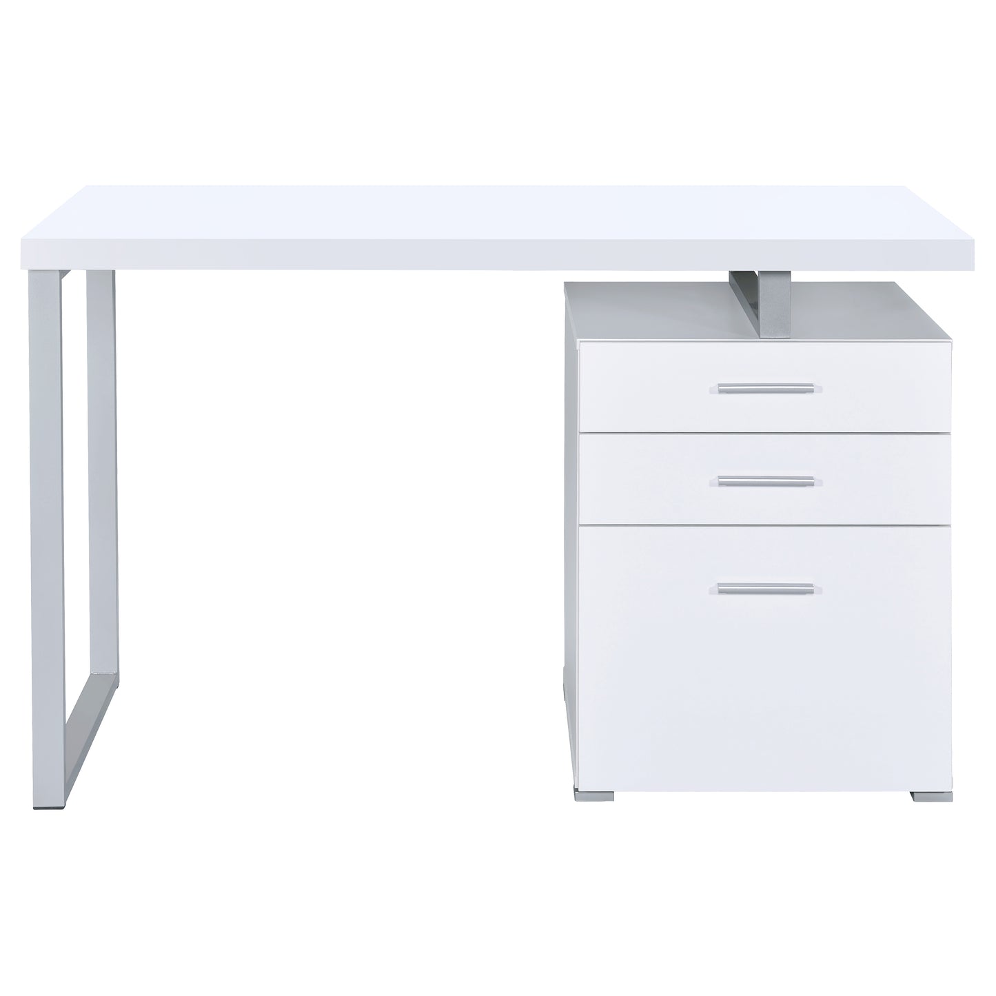 3-Drawer Computer Desk with Metal Frame