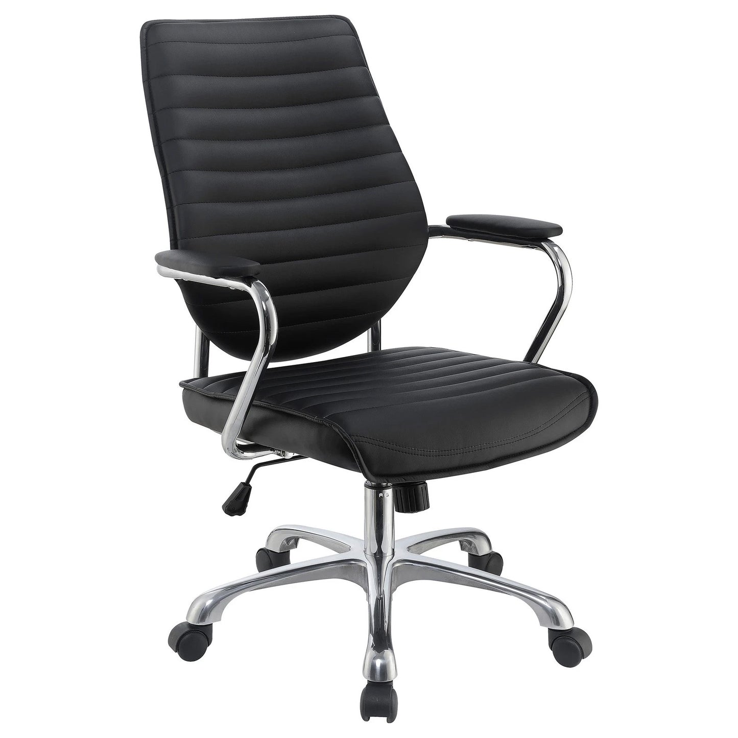 Modern Black Faux Leather Office Chair