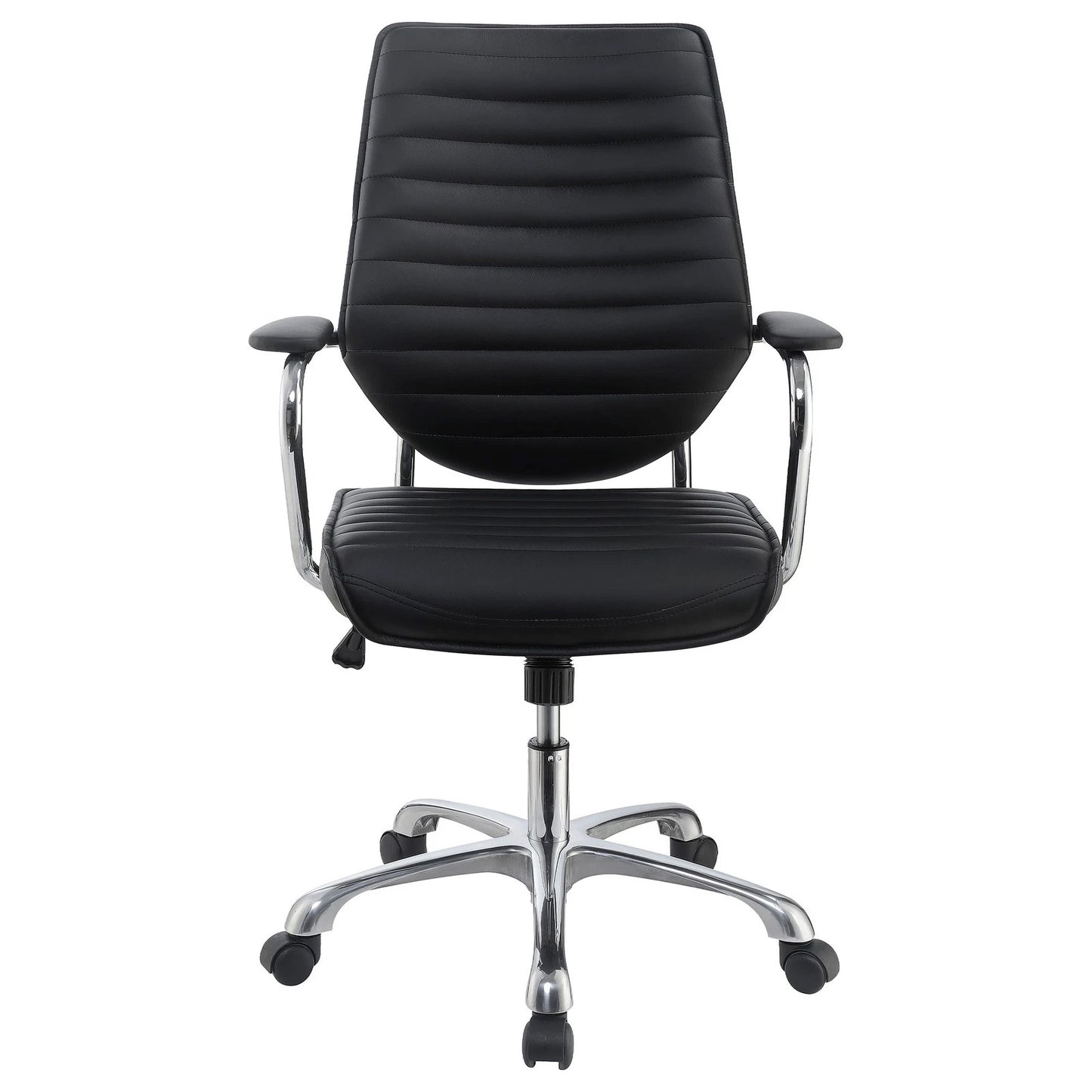 Modern Black Faux Leather Office Chair