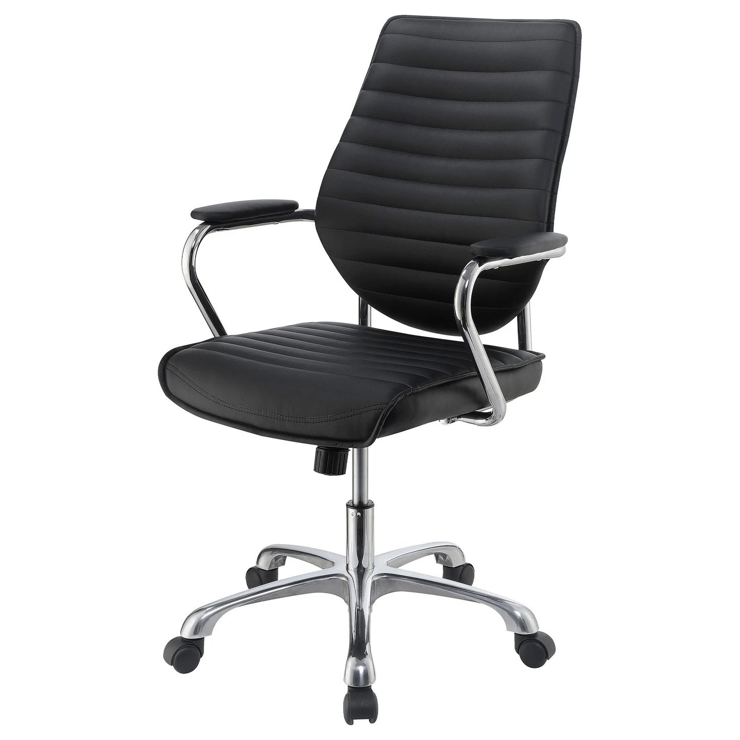 Modern Black Faux Leather Office Chair