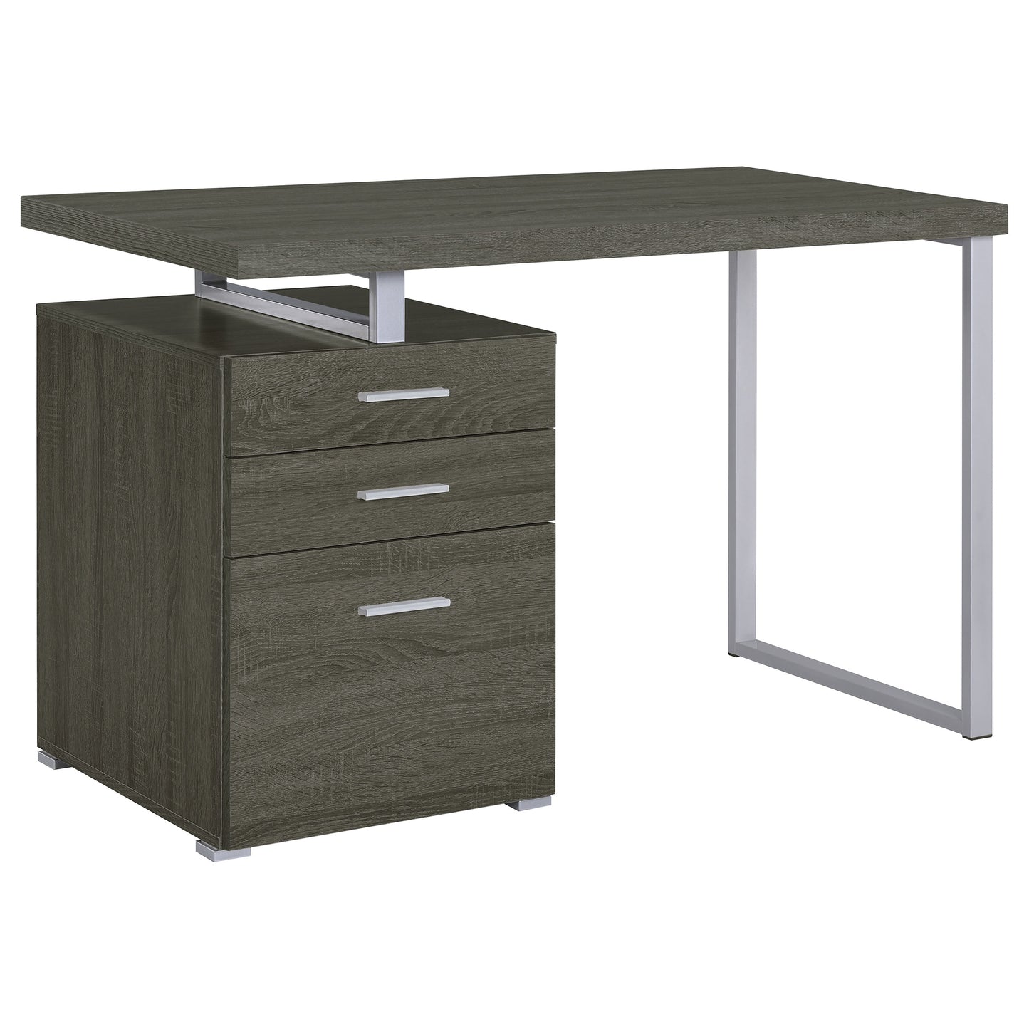 3-Drawer Computer Desk with Metal Frame