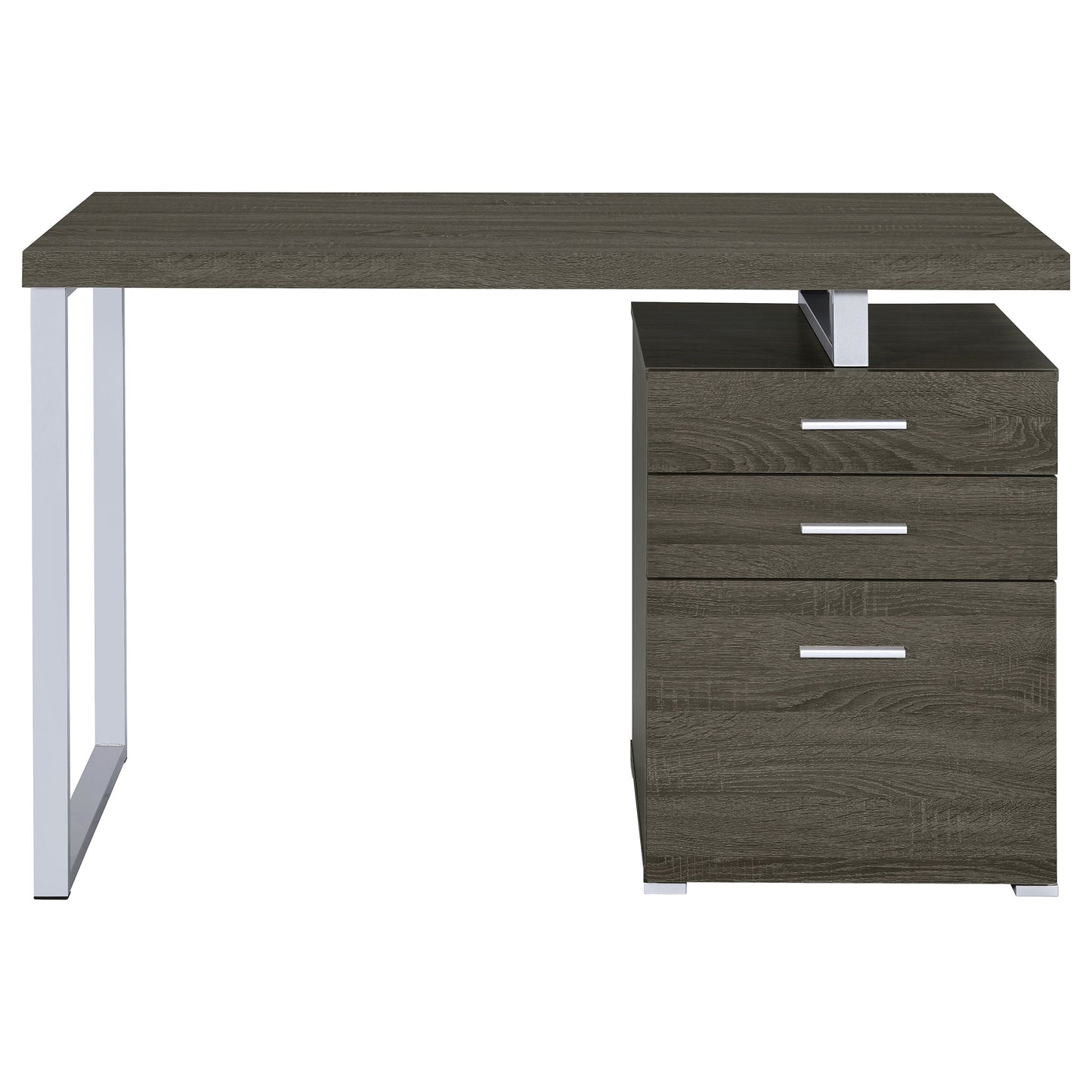 3-Drawer Computer Desk with Metal Frame