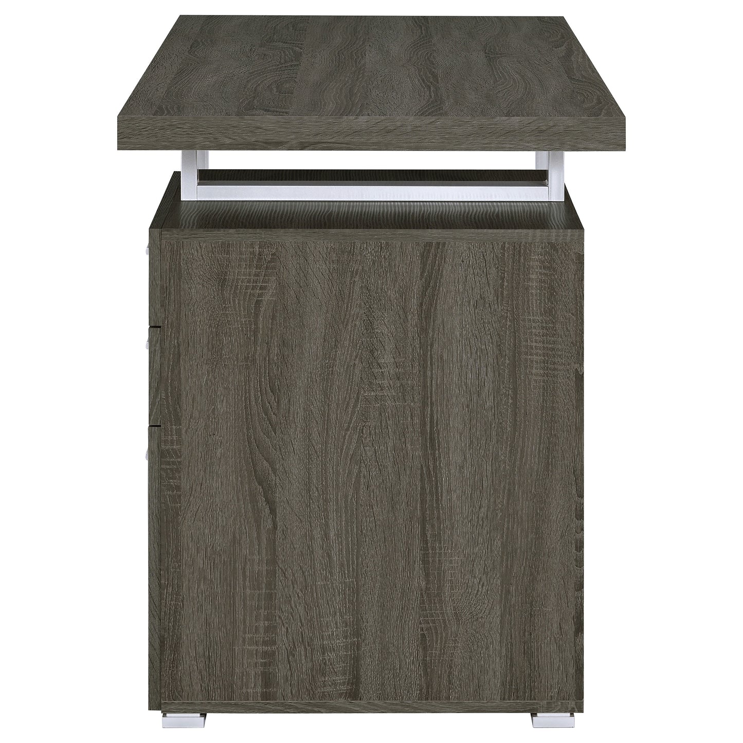3-Drawer Computer Desk with Metal Frame