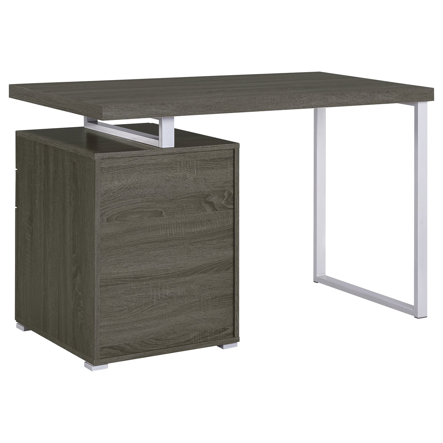 3-Drawer Computer Desk with Metal Frame