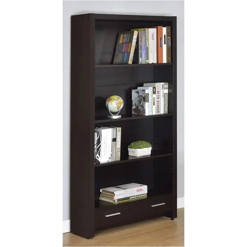 Cappuccino Bookcase With Drawer