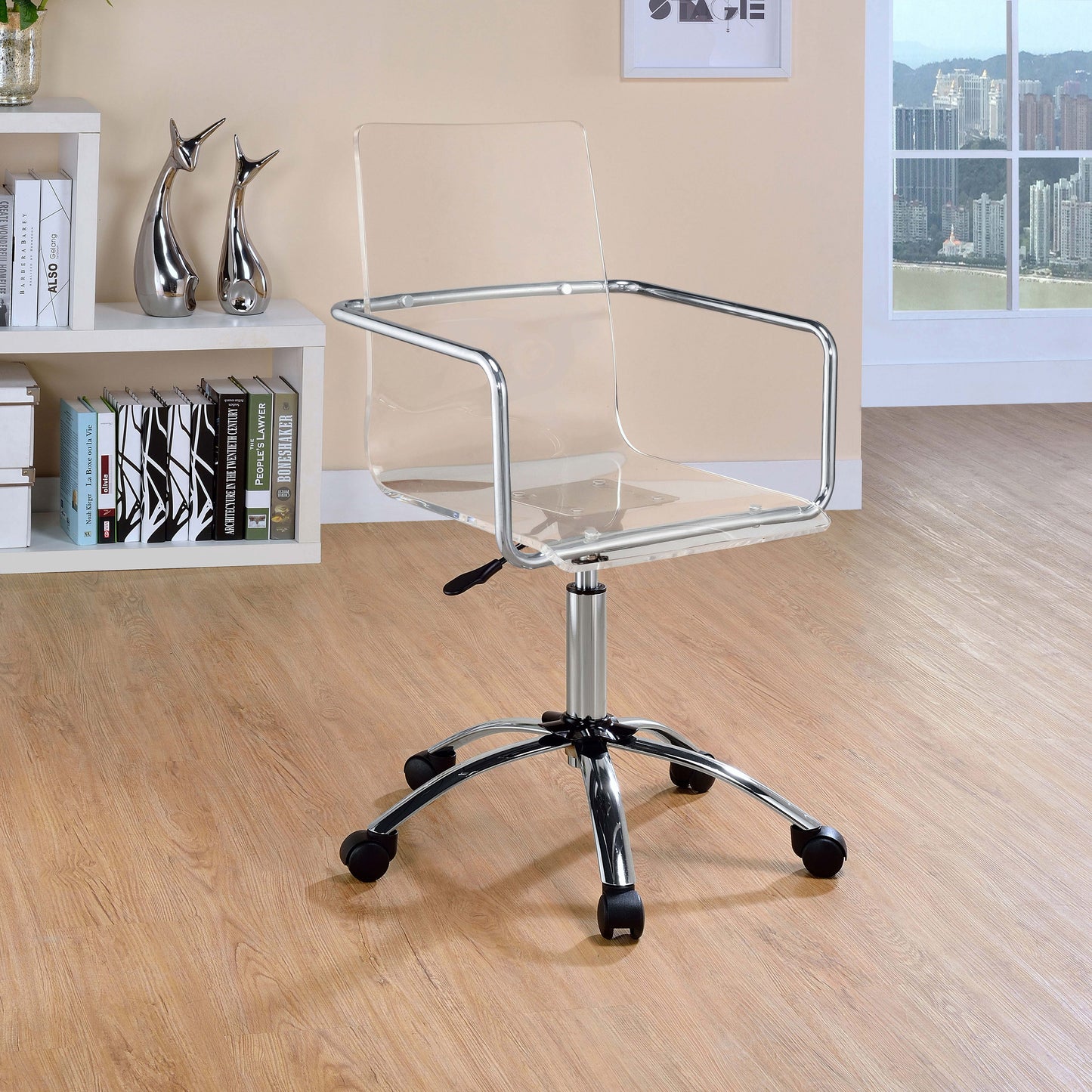 Clear Acrylic Adjustable Home Office Chair