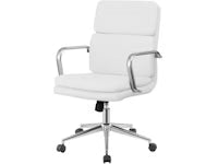 White Faux Leather Office Chair