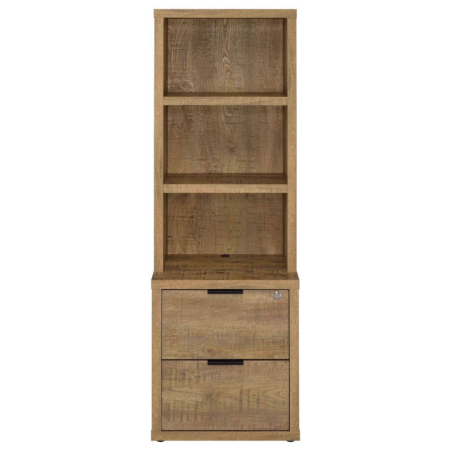3-Shelf Bookcase with Locking File Drawer