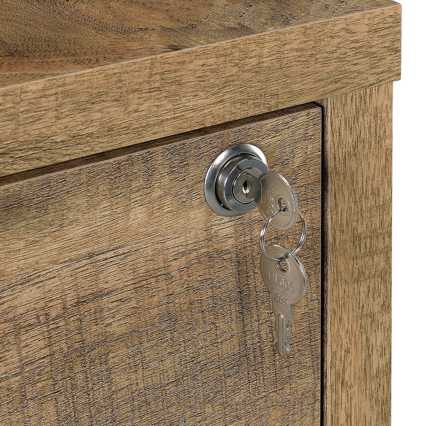 3-Shelf Bookcase with Locking File Drawer