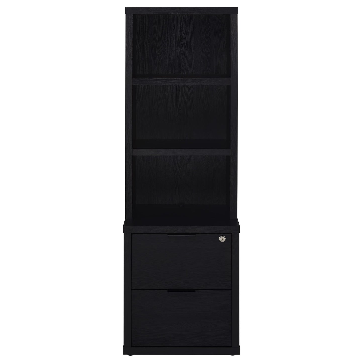 3-Shelf Bookcase with Locking File Drawer
