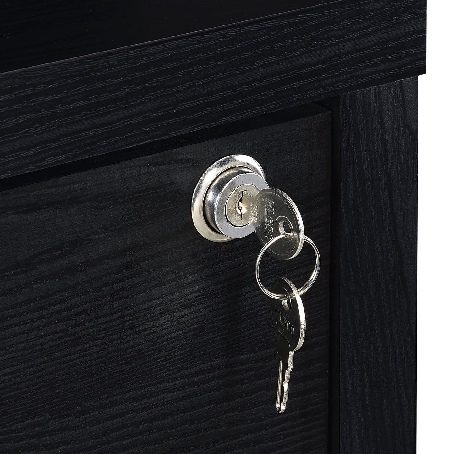 3-Shelf Bookcase with Locking File Drawer
