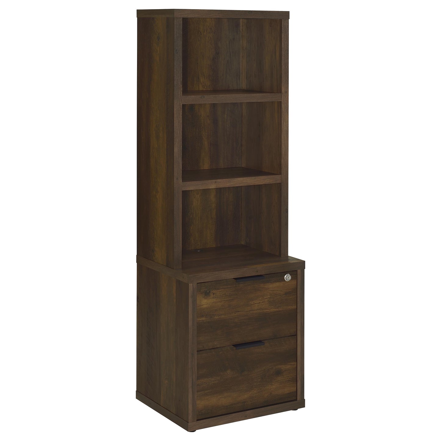 3-Shelf Bookcase with Locking File Drawer