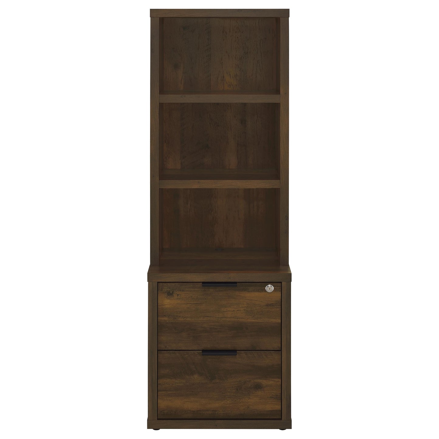 3-Shelf Bookcase with Locking File Drawer