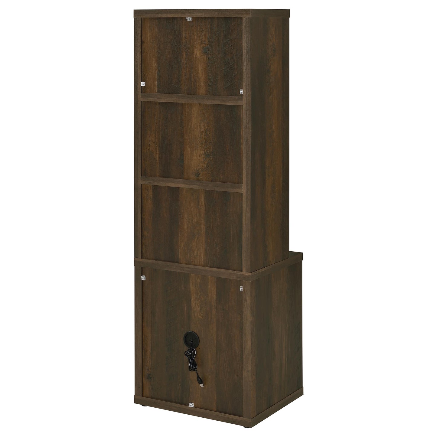 3-Shelf Bookcase with Locking File Drawer