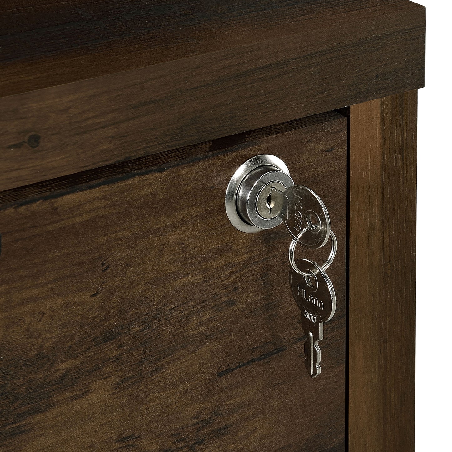 3-Shelf Bookcase with Locking File Drawer