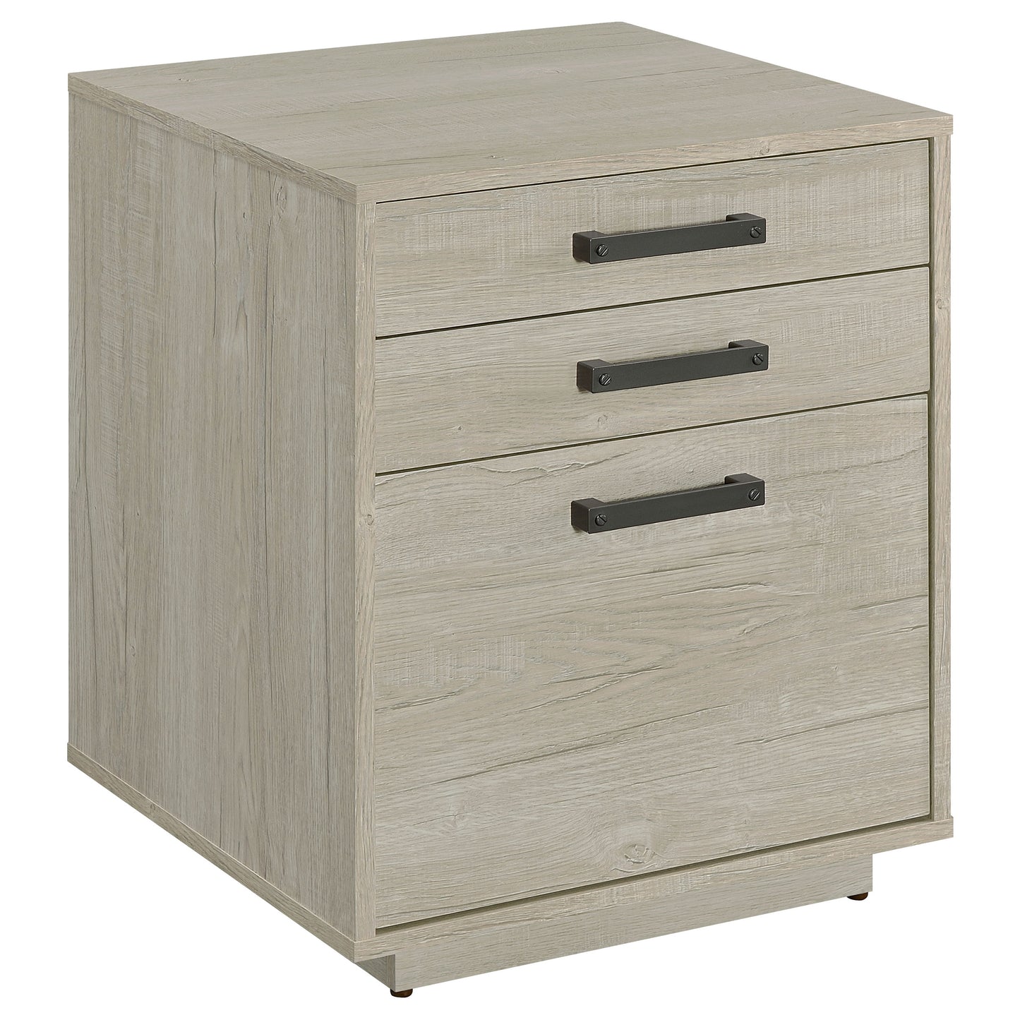 Whitewashed Gray 3-Drawer Home Office File Cabinet