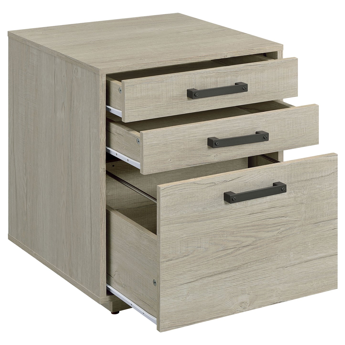 Whitewashed Gray 3-Drawer Home Office File Cabinet
